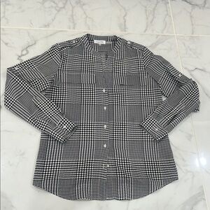 Women’s Calvin Klein Black and White Checkered Blouse